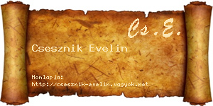 Csesznik Evelin névjegykártya